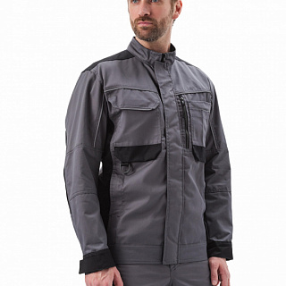 Костюм "ГОРОД" куртка/брюки, цвет: Т.СЕРЫЙ/ЧЕРНЫЙ (240гр/м2)